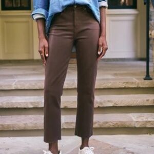 Frank & Eileen Cork The Everyday High Waist Straight Leg Waxed Jeans Chocolate